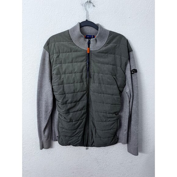 OSU womens Full-Zip Puffer Jacket Gray & Green Size 2XL - Picture 1 of 7